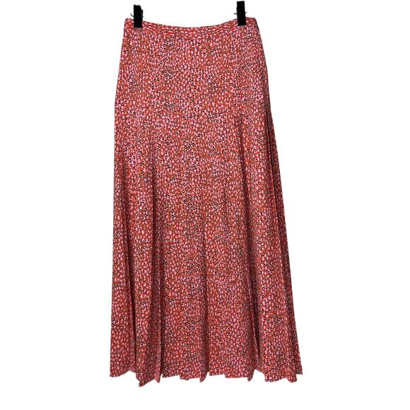 Ted Baker Zandi graphic-print pleated woven midi skirt Women’s 2 US 6 Chic Pink - Picture 1 of 7